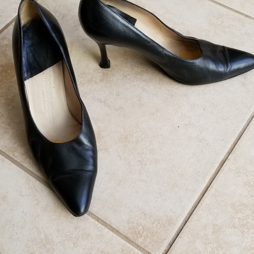 Georgio Armani Black Stilettos